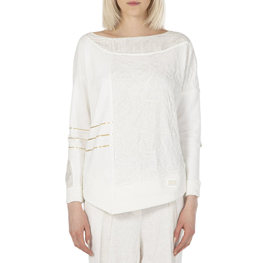 Felpa con intarsi in lana